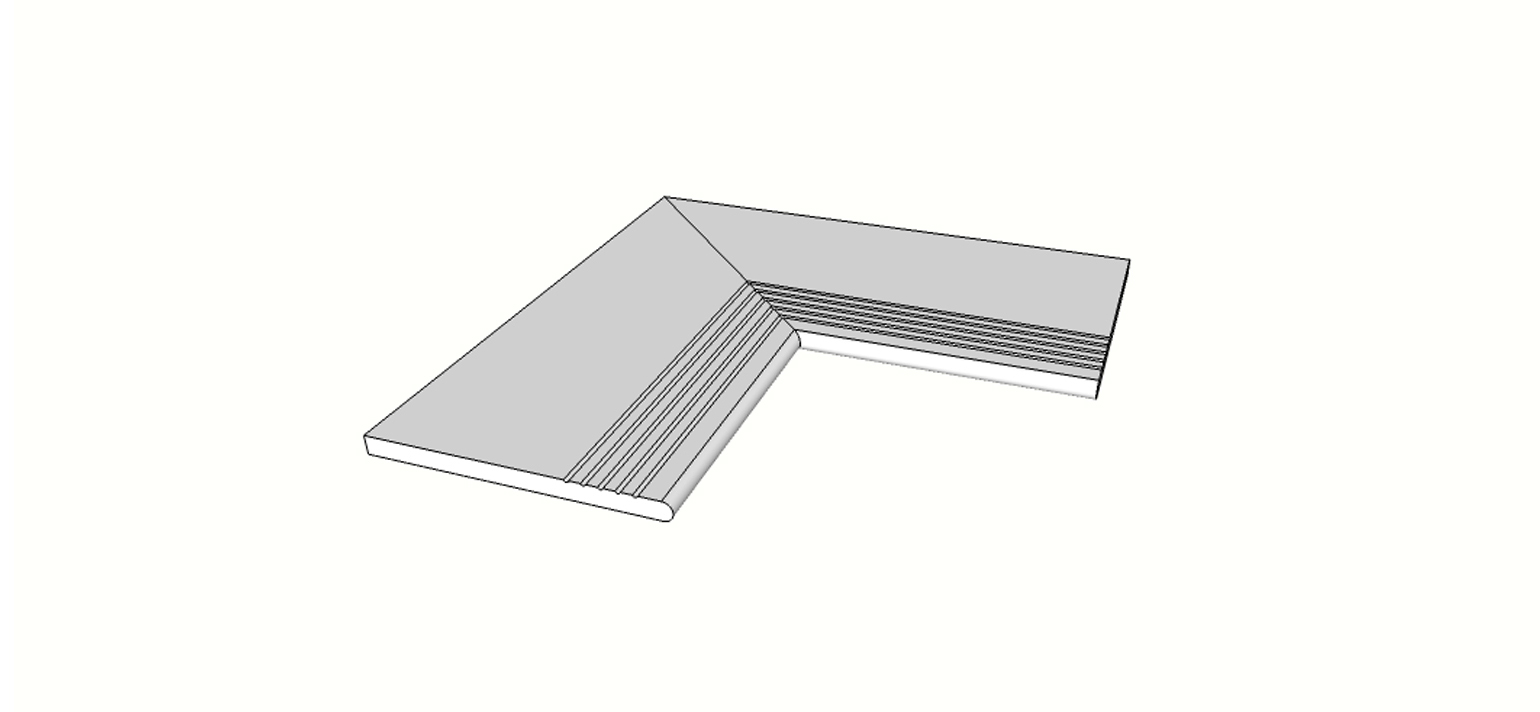 Margelle bord antidérapant arrondi (1/2 rond) angle int. complet (2 pièces) <span style="white-space:nowrap;">30x60 cm</span>   <span style="white-space:nowrap;">ép. 20mm</span>