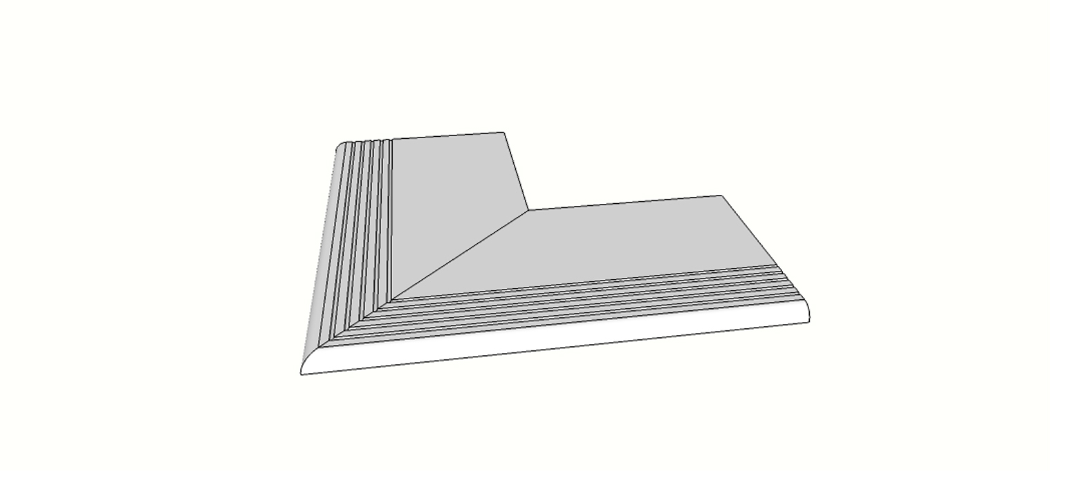 Margelle évasé bord rectiligne angle int. complet (2 pièces) <span style="white-space:nowrap;">30x60 cm</span>   <span style="white-space:nowrap;">ép. 20mm</span>