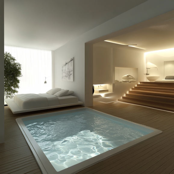 Chambre avec piscine