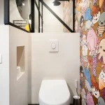 Toilettes avec carrelage Kawaii - Projet Maud Pierrot - Novoceram